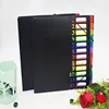 Rainbow index page file folder clear inner pocket plastic refillable file storage folder
