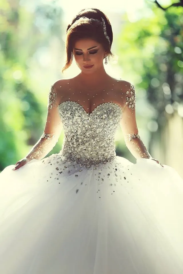 Zt02 Latest Long Sleeve Bridal Dress Brazilian Wedding Gown Ball