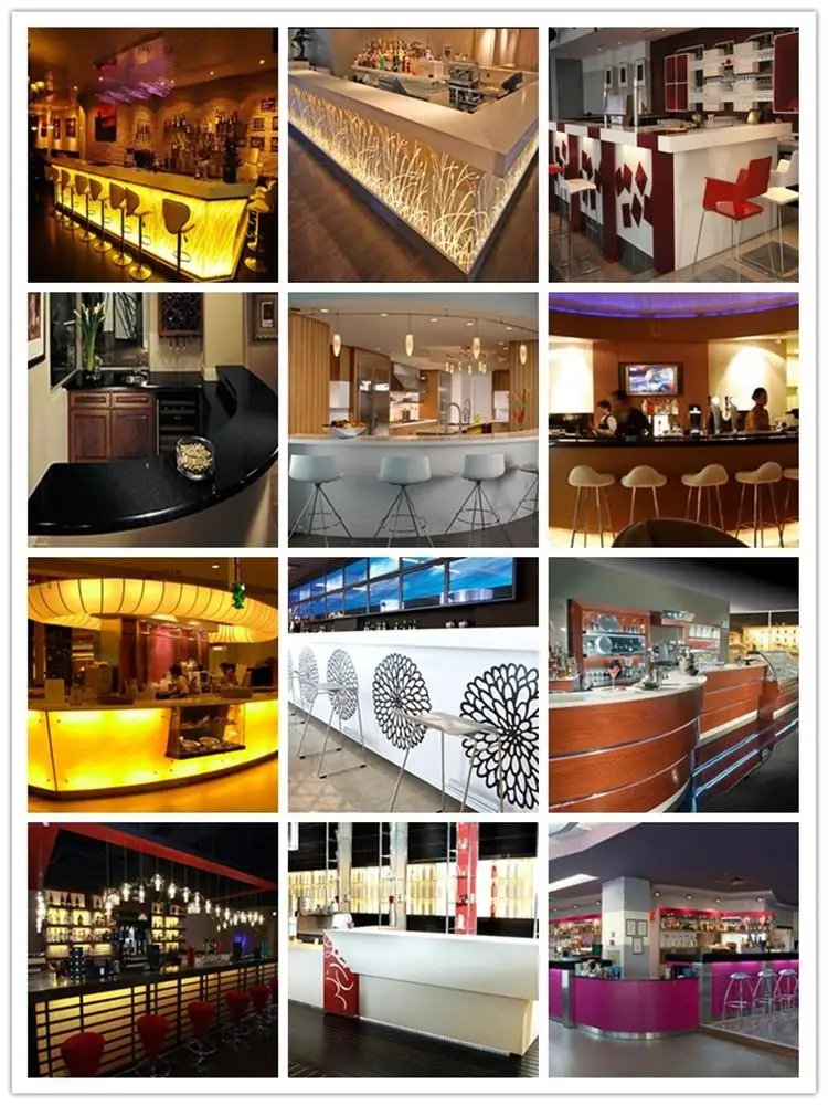 Light Proof 3D Modern Design Cafe Snack Kfc  Bar Counter Design 