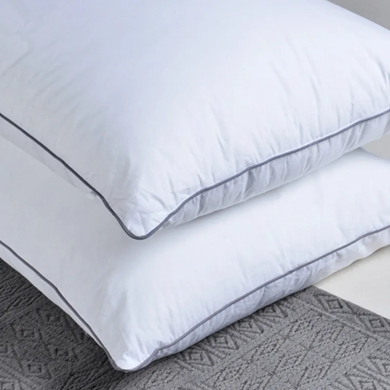 Pure White Rectangular Pillow Feather Fabric Soft Pillow Pure Cotton Hotel Pillow Interior