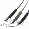 Outdoor Military Paracord Lanyard Keychain Whistles Wrist Strap Badge Camera Cellphone Waterproof Case Holder with Metal Hook