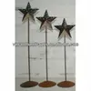 Country primitive craft metal barn star with stand American flag style barn star pedestals