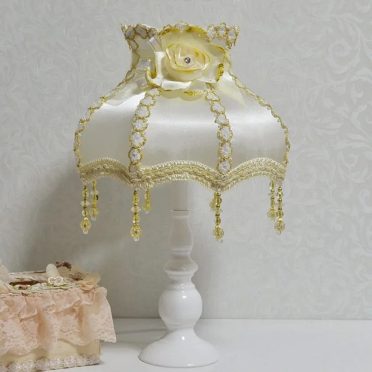 Princess Style Decorative Led Table Lamp Fabric Shade Table Lamp Luxury