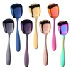 Colorful Stainless Steel Metal Square Head Gold Flat Bottom Spoon