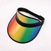 Colorful fancy rainbow print pvc sun visor for sale with eco friendly material