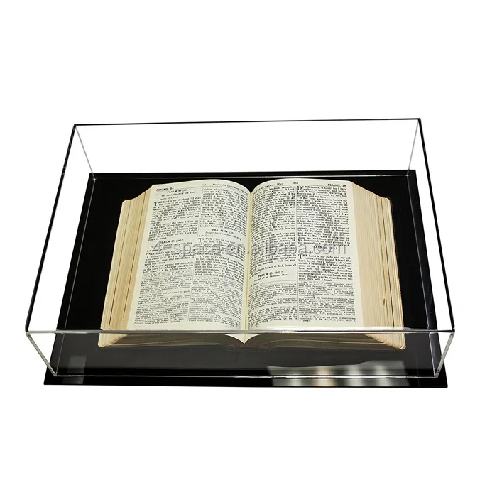Deluxe Clear Acrylic Book Display Case With Uv Protection Buy Clear