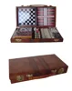 Backgammon Set Brown Leather Portable Travel Folding Case backgammon checkers board game chess sets