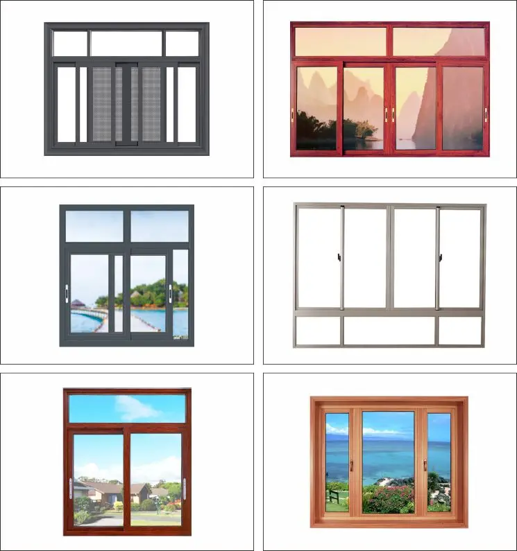 Powder Coated Finished Aluminum Reflective Glass Sliding Windows With Stainless Steel Fly Screen