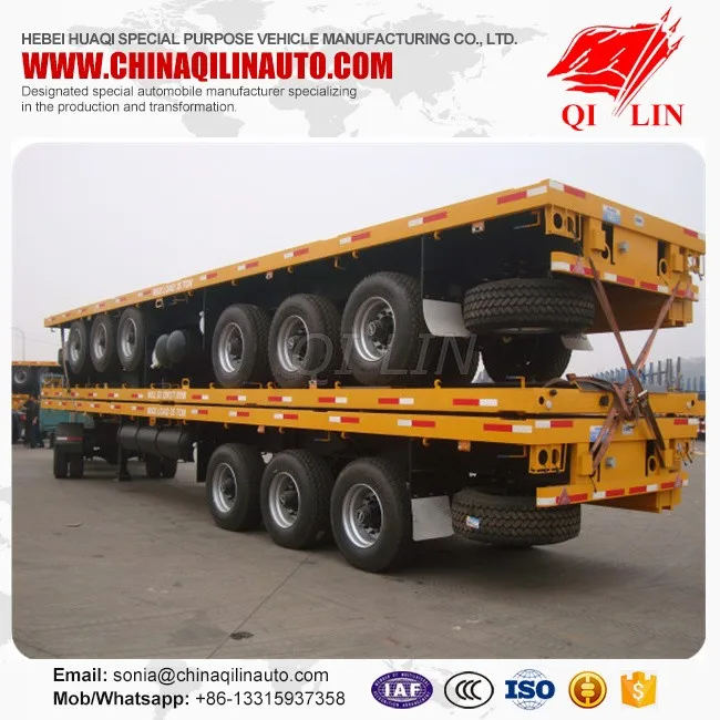 40feet flatbed trailer,3 axle semi trailer with 315/80R22.5 tyre