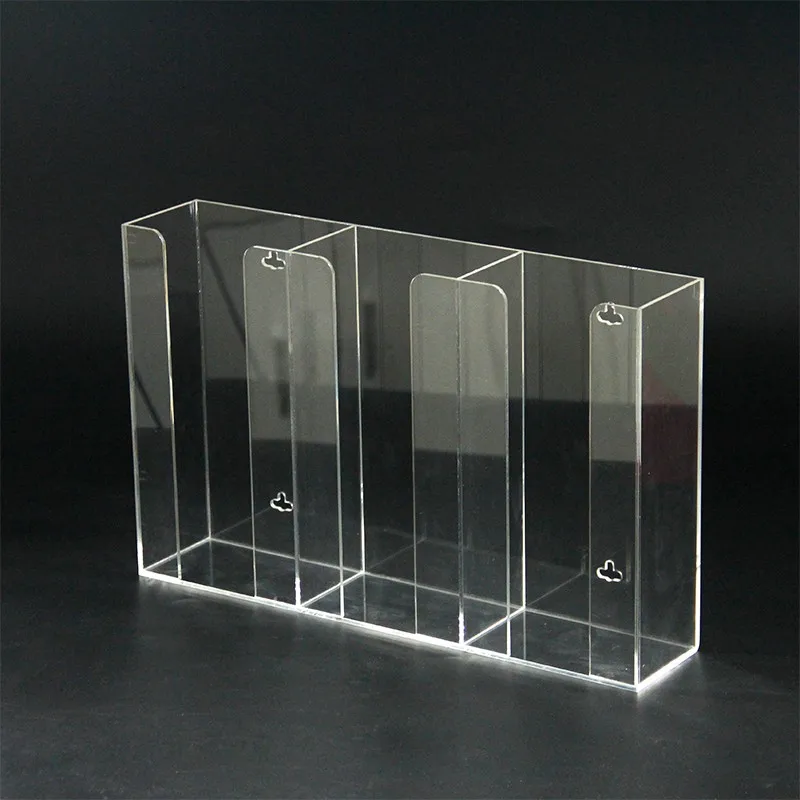 Crystal Clear Custom Clear Single Acrylic Glove Box Holder For Hospital