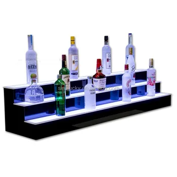 3 Step Led Lighted Liquor Displays - Buy 3 Tier Liquor Bottle Shelf 