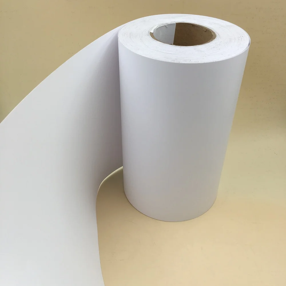 Gloss Self Adhesive Paper Roll Semi Glassine Liner Buy Self Adhesive