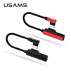 USAMS L Shape 90 degree bending Type C to 3.5mm and Type C Adapter Fast Charging Aux Audio Charger Adapter For mobile phone