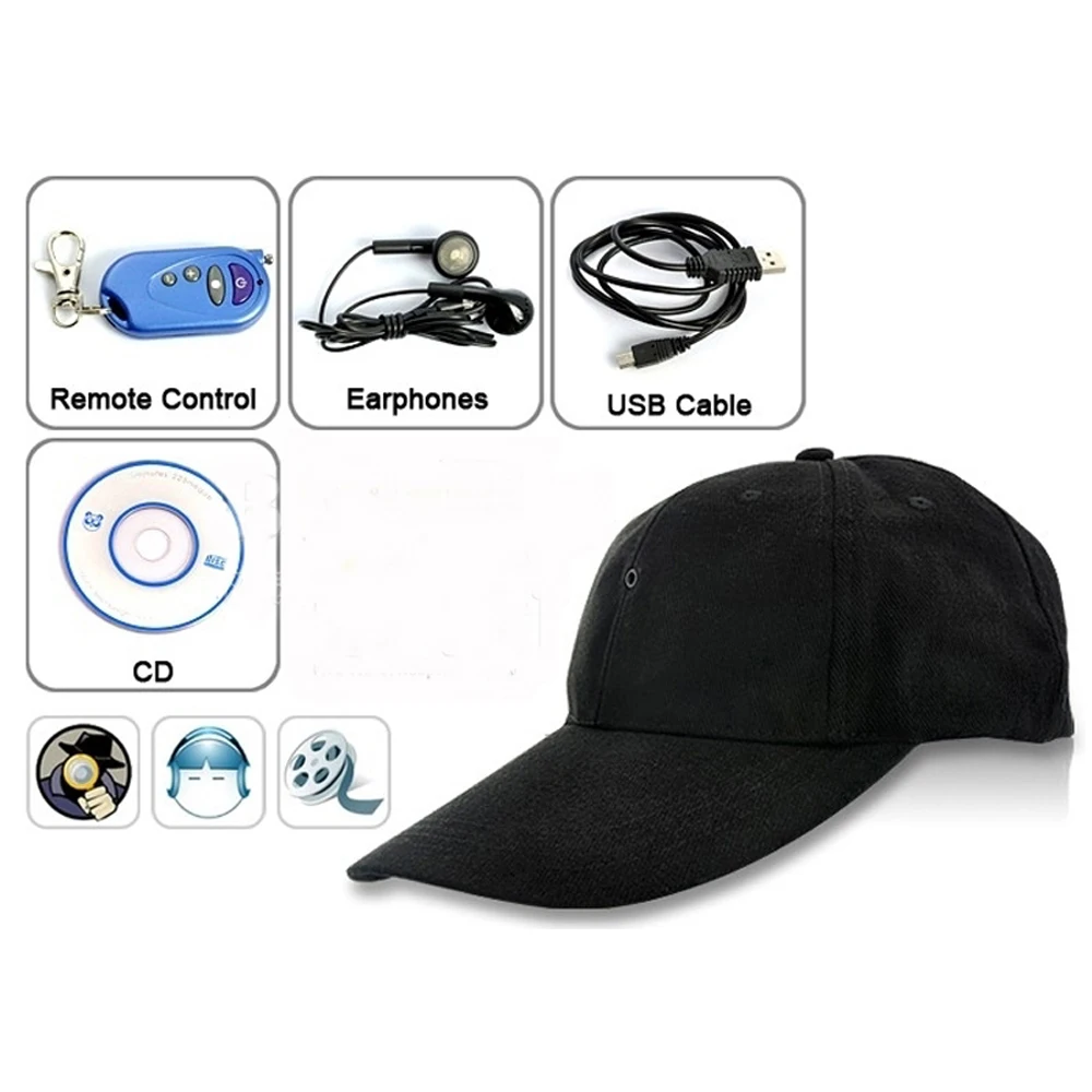 720p Hidden Camera Cap Hat Camera Video Recorder Dvr With Mp3 Player