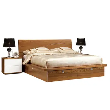 contemporary wooden double bed