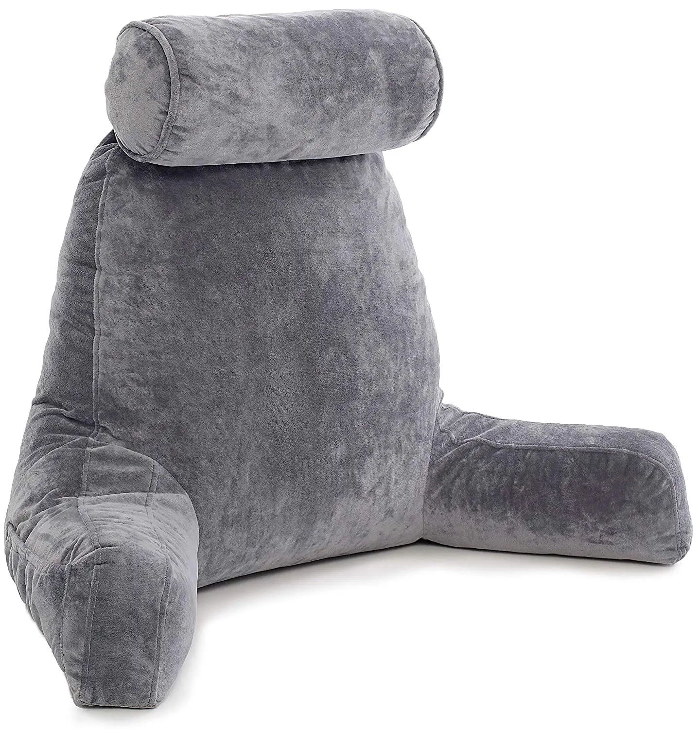 Large Backrest Reading Pillow With Arm Pockets Ultimate Memory Foam