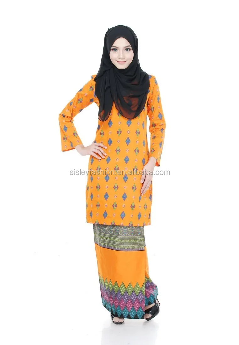 セクシーな Baju Kurung マレーシアファッションオレンジ教徒衣類ドバイイスラムの服 Buy Baju Kurung マレーシア ドバイの イスラム服 Baju Kurung Product On Alibaba Com