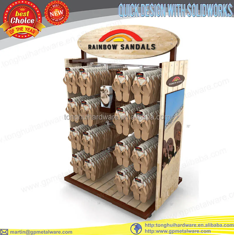 double side retail metal slippers display holder, View metal slippers display holder, leading