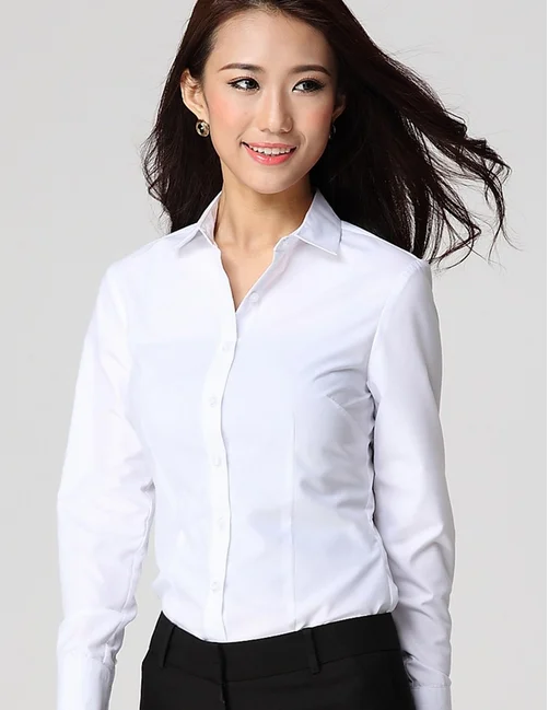 Long Sleeve Dffice Ladies White Shirt /ladies Office Shirt/ladies ...