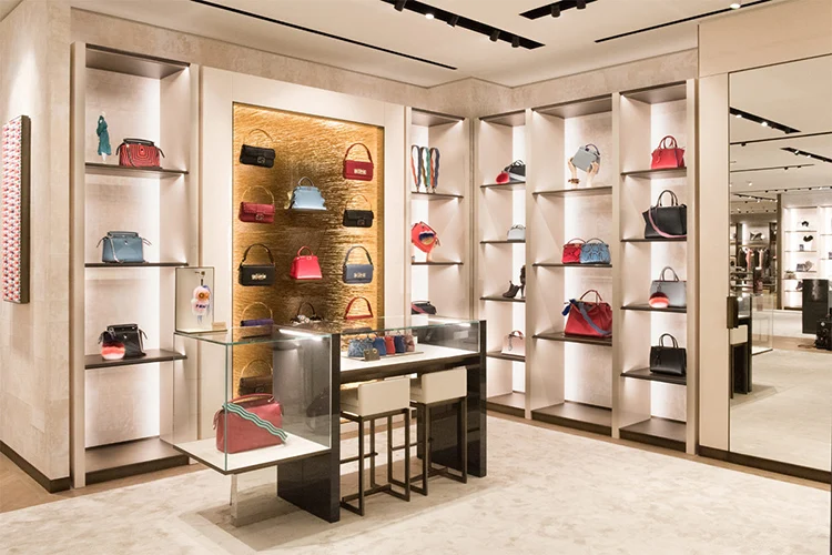 MDF Display Product Handbag Display Cabinet For LV Handbag Store