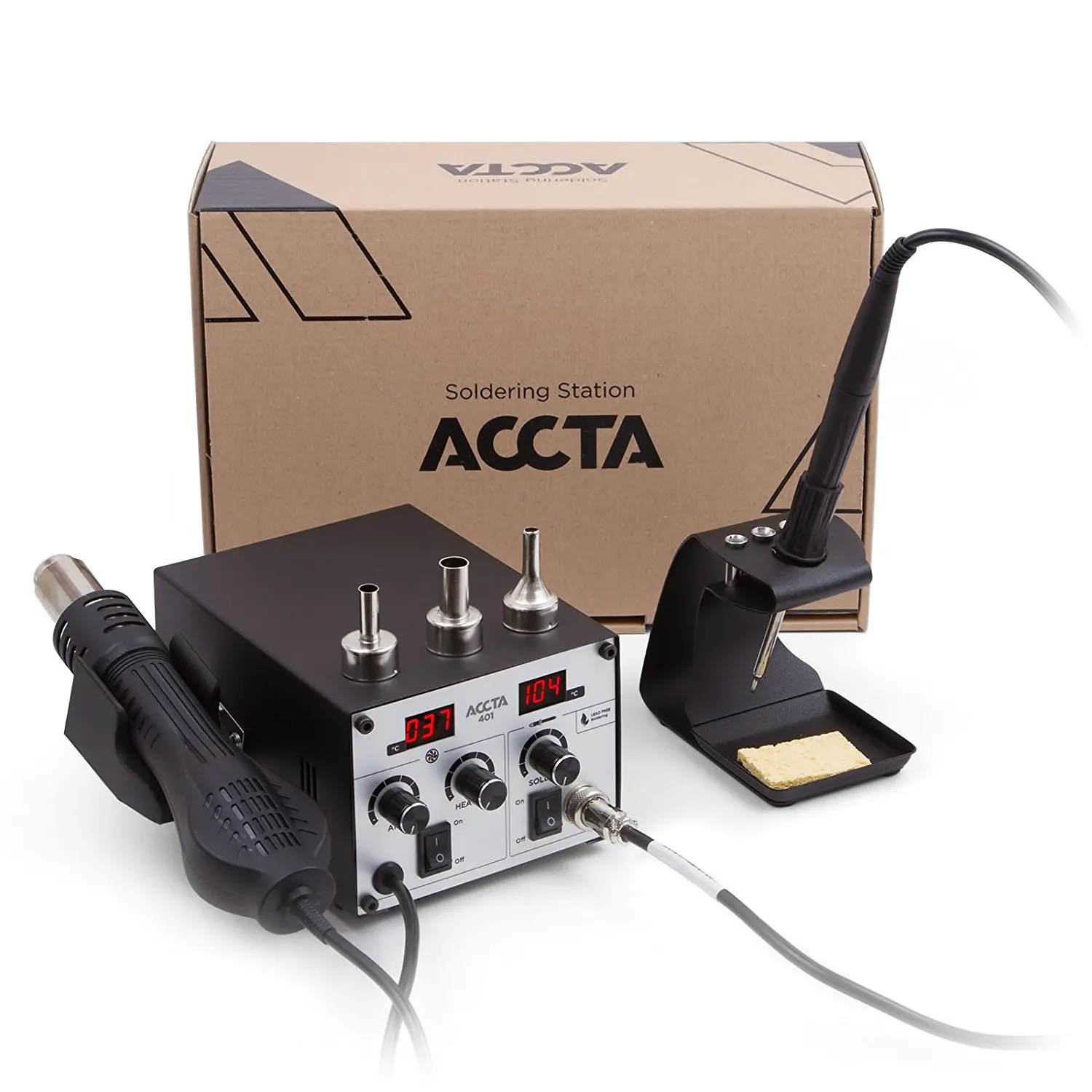 Get Quotations · Accta 401 Hot Air Rework Station Soldering Iron Hot Air Gun 450 W 220 V with