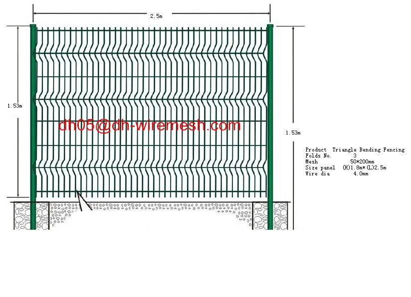 1 53m Height X 2 5m Length Welded Wire Mesh Fence Panel Pvc Coated