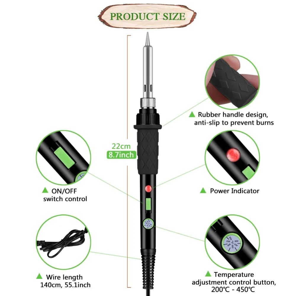 Wood Burning Art Kit Carving Pyrography Pen Kit 60w Adjustable