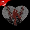 New Rhinestone Heart Shape Baseball Iron On Transfer for T-shirt