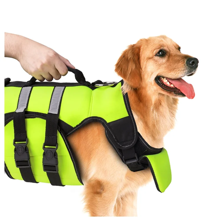 Dog Life Jacket With Adjustable Soft Reflective Neoprene Pet Life Saver ...