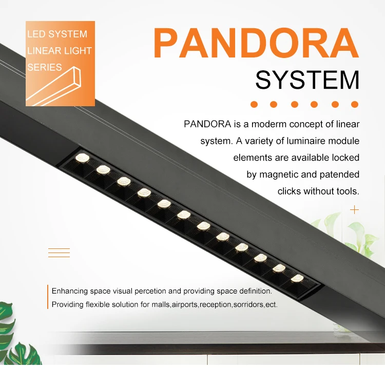 Modern Hotel Decor Aluminum Black 24W SMD LED Linear Pendant Light led grille light