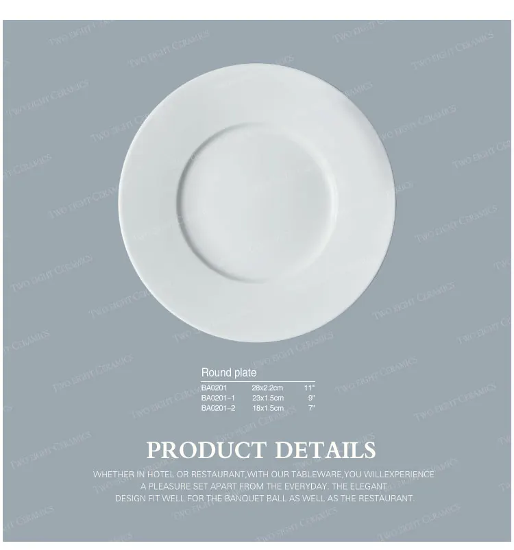 Chaozhou Porcelain Dinnerware Coupe Restaurant Ceramic Dishes Plates, Ceramic Dinner Plate<