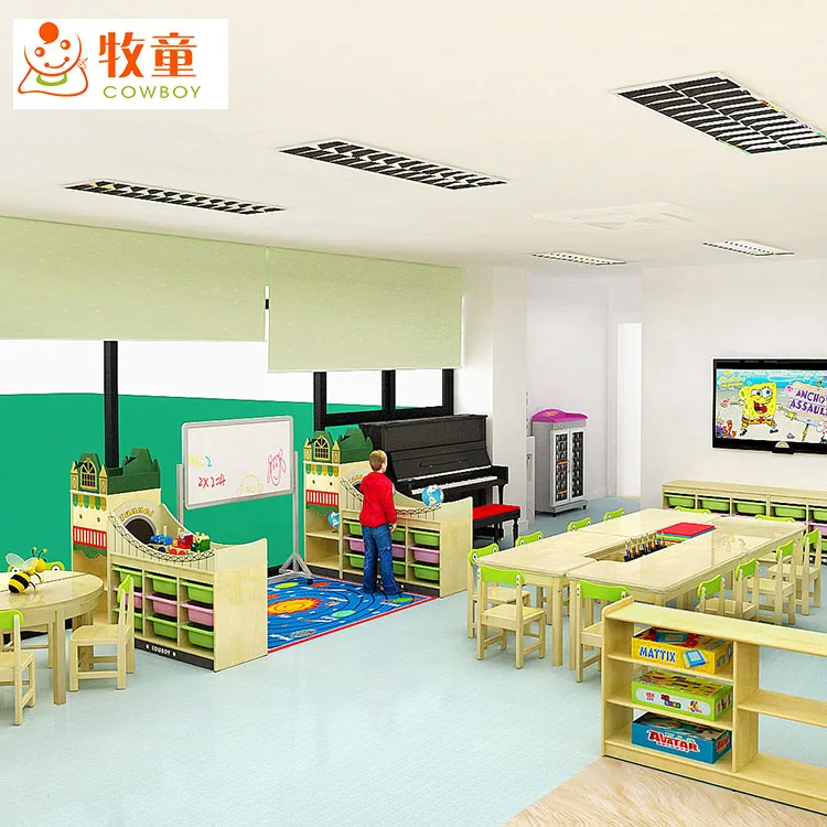 Kindergarten Classroom Furniture Preschool Daycare Study Tables and ...