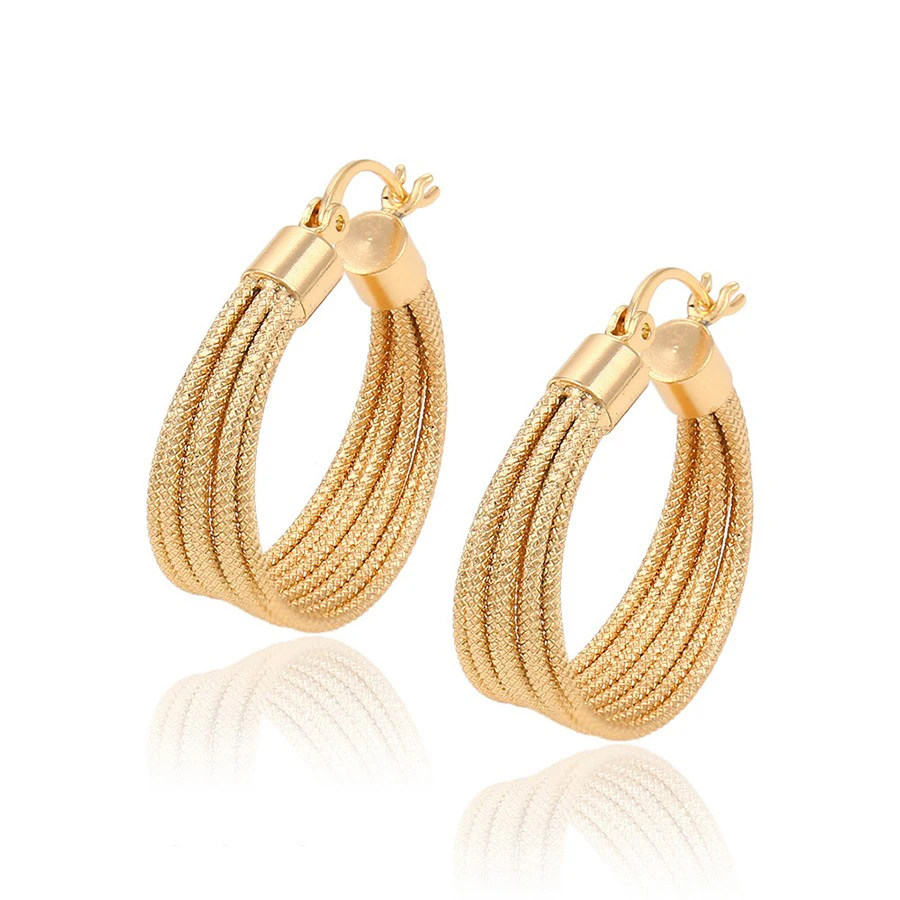 thumbnail image 2 of 18K Gold Plated Pro Hoop Earrings For Women, Knot Trendy Twist Ropes Baroque Gold Hoop Earrings Dainty Chunky Open Hoop Gold Earrings 925 Sterling Silver 2 of 13