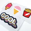 Sewing On Apparel Labels Custom Rainbow Color Cute Food Logo Felt Embroidered Patches for Shoes