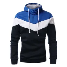 New Arrival 2015 Autumn Mens Casual Slim Fit Hooded Hoodies Sweatshirt Sportswear Male Patchwork Fleece Jacket 6 Colors L-3XL