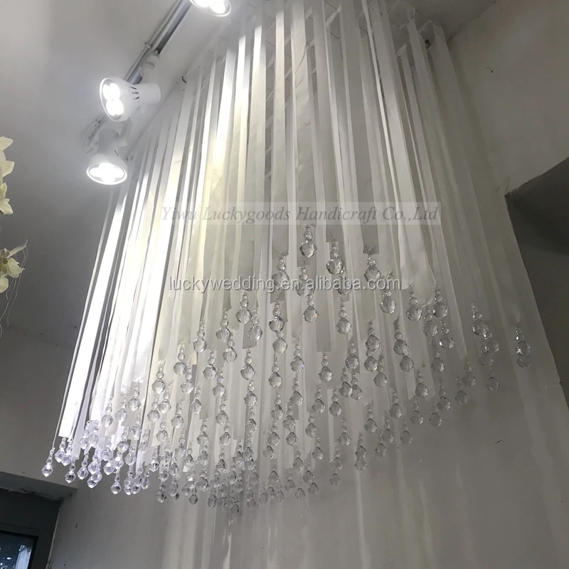 Lg20181108 1 Luckygoods White Acrylic Beads Wedding Chandelier