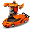 Pletom 1:18 Scale 360 Degree Rotating Remote Control Transform Change Robot Car Toy with 3 Rechargeable Batteries for Kids