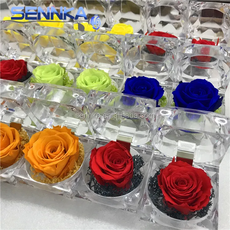 Preserved rose in ring box