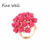 High Quality Full Ceramics Flower Jewelry Rose Ring Rose Gold Wedding Rings