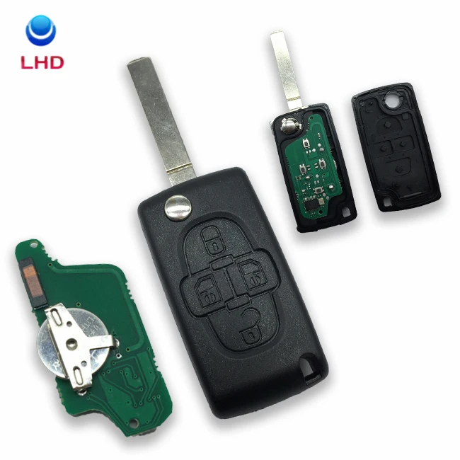 Transponder Schlüssel mit ID46 Chip 433MHz für Peugeot 206 307