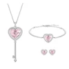 2019 SWA Engaged Fashion Heart Stud Earrings Bracelet Key Long Necklace Set Romantic Valentine's Day Gift Recommendation