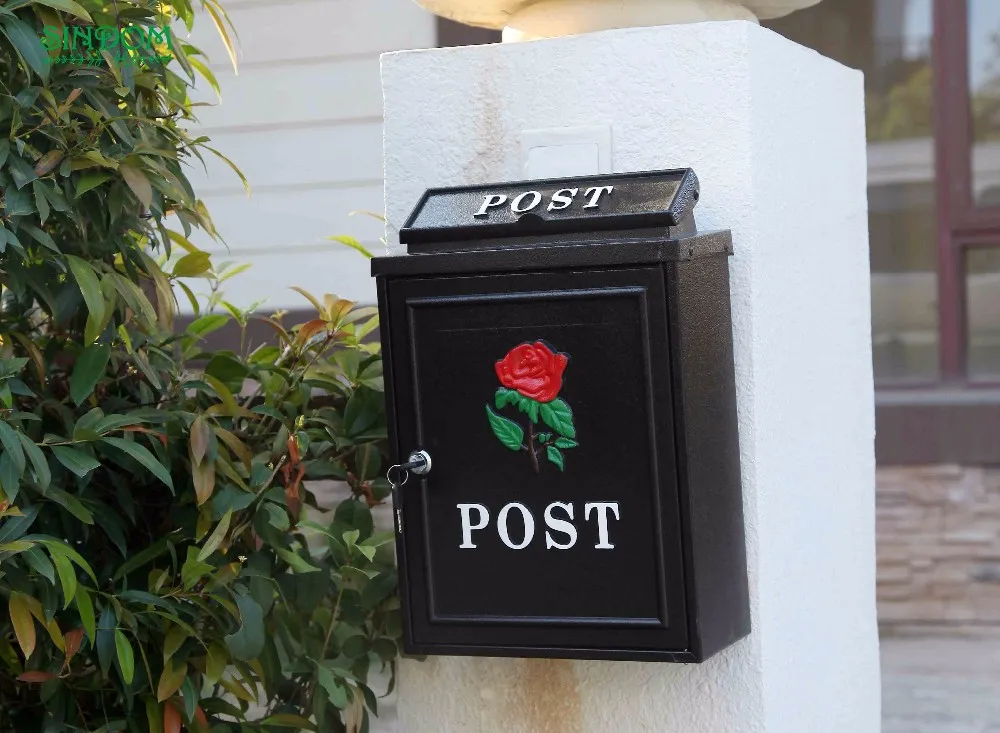 european style aluminum wall mount mailbox, small mailbox, mail