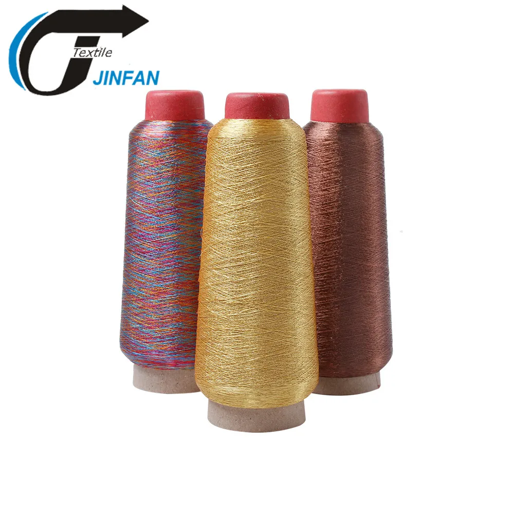 Ms Type Metallic Yarn Multi Colored Yarn Polyester Composition Of Lurex