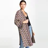 Newest fashion ladies bohemia printed long style and slips plus size oversize winter cover up jacket