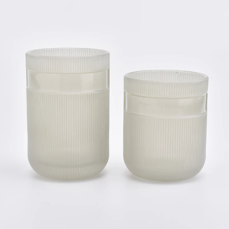 Cylinder customized striped candle vessel glass candle holder wedding centerpieces