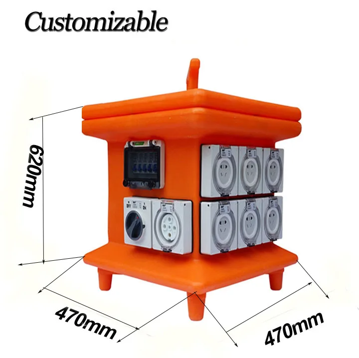 Outdoor Industrial Power 3 Phase Australia Waterproof Portable Electrical Distribution Board Box