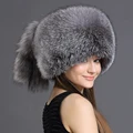 Hot Sale Real Fox Fur Hat for women winter Fox fur beanies cap with fox fur