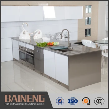 Tinggi Gloss Kabinet Dapur Modern Dengan Kaca Buram Pintu Tinggi Gloss Kabinet Dapur Modern Dengan Kaca Buram Pintu Lemari