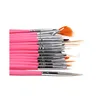 Nail supplies wholesale 15 pieces/sets of painted pens nail brush white black pink polished rod 4 colors option