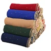 Solid Color Bubble Chiffon Glitter Diamond Rhinestone Scarves Hijab Plain Long Headband Fashion Scarf Wraps Muslim Shawls